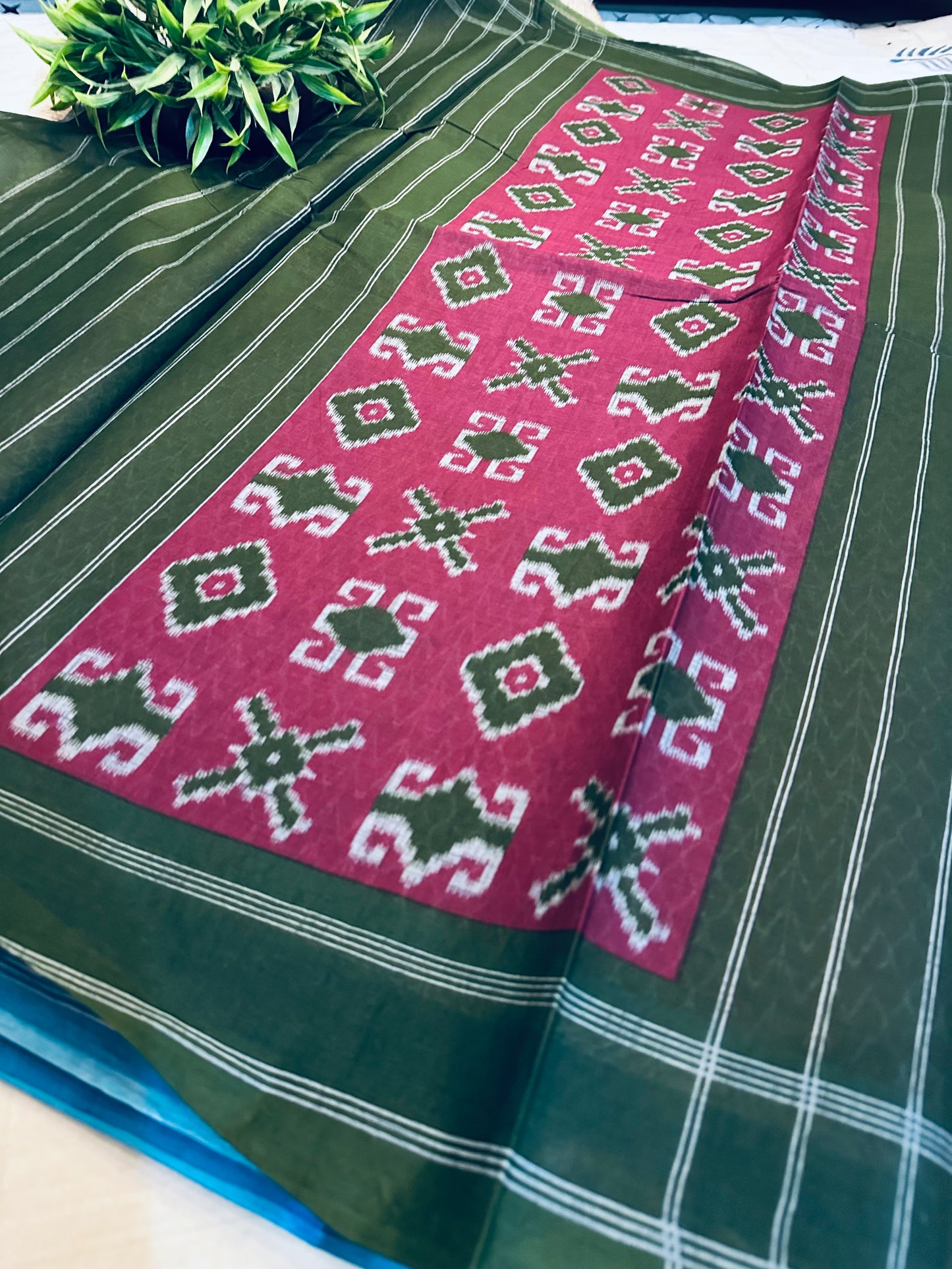 Wine Pure Cotton Printed Saree