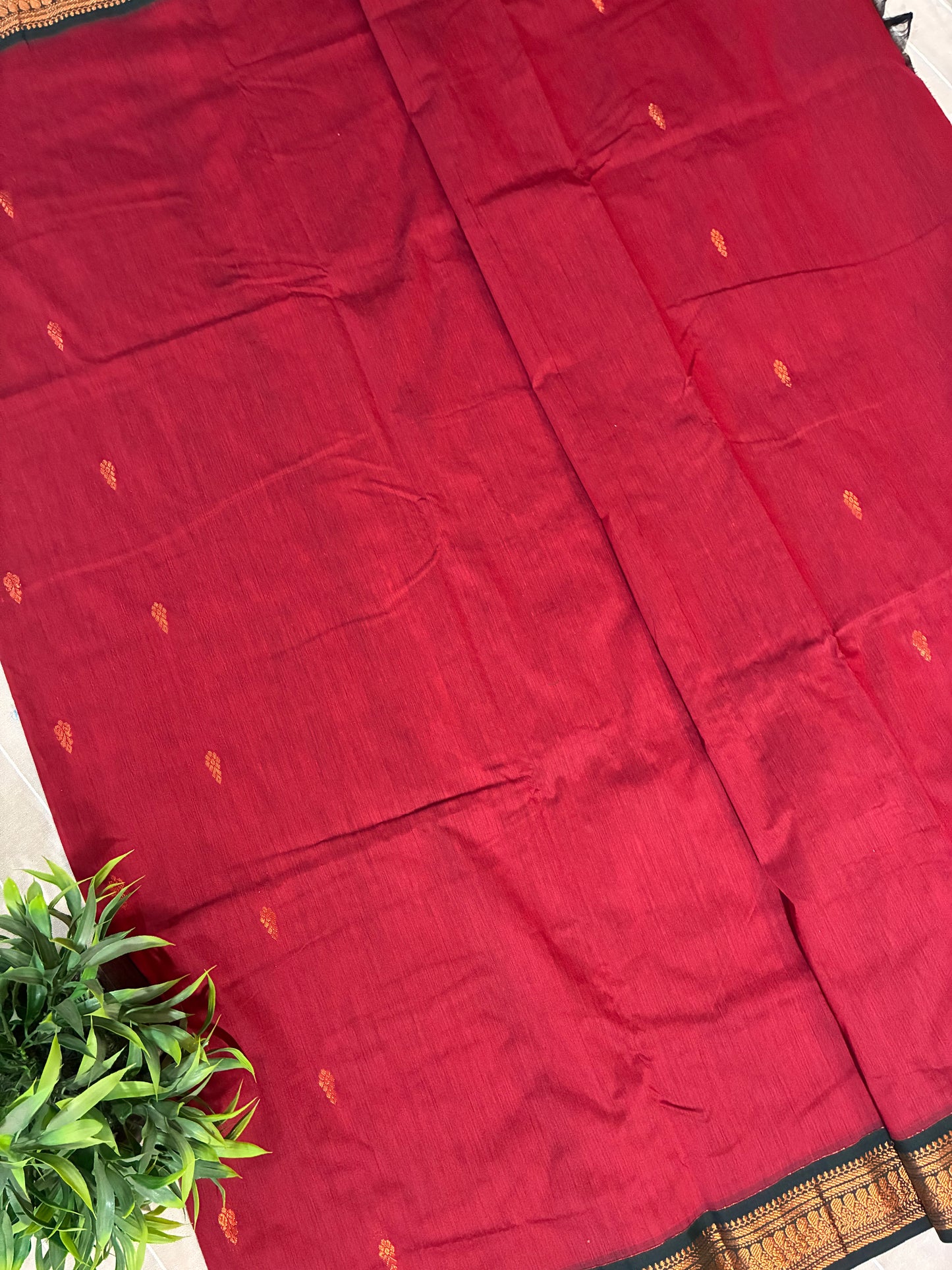 Maroon Pure Kalyani Cotton Saree