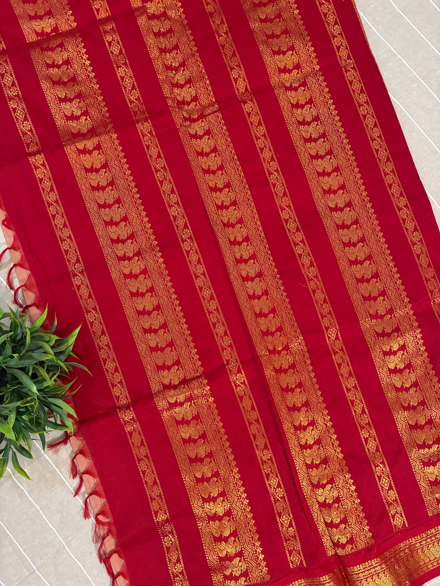 Peach Pure Kalyani Cotton Saree