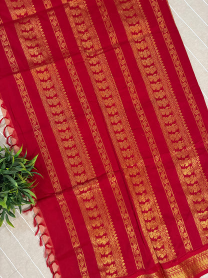 Peach Pure Kalyani Cotton Saree