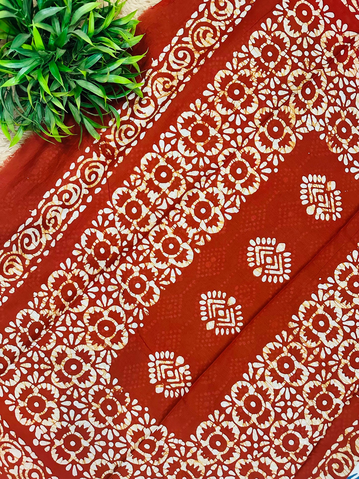 Teal Blue Mul Cotton Hand Block Printed Saree