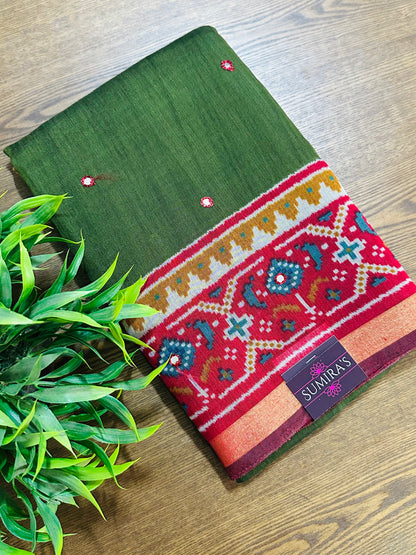 Green Maheshwari Cotton Saree