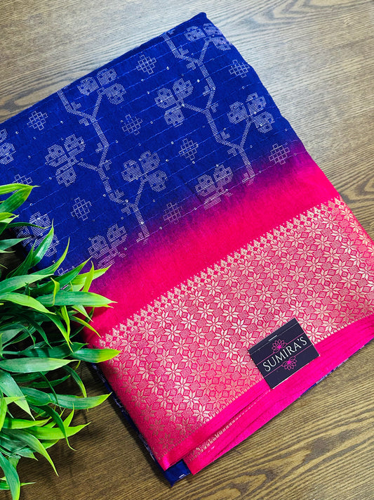 Purple Cotton Silk Saree