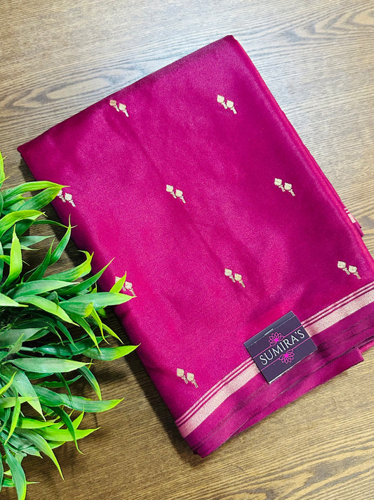 Magenta Pink Gajji Silk Saree