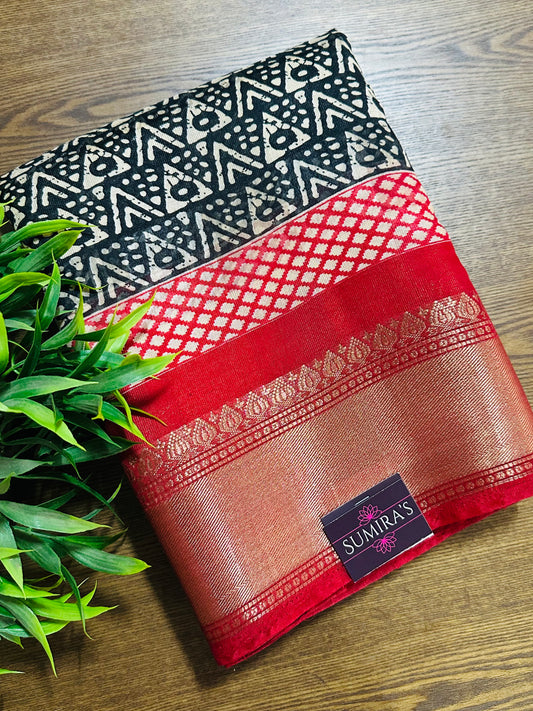 Black Pattern Silk Saree