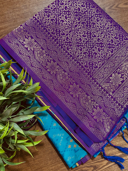 Blue Patola Silk Saree