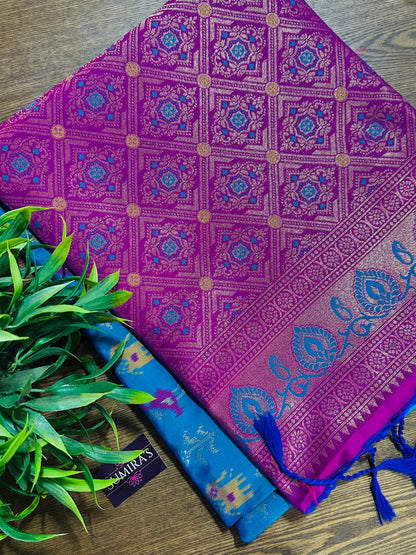Blue Patola Silk Saree