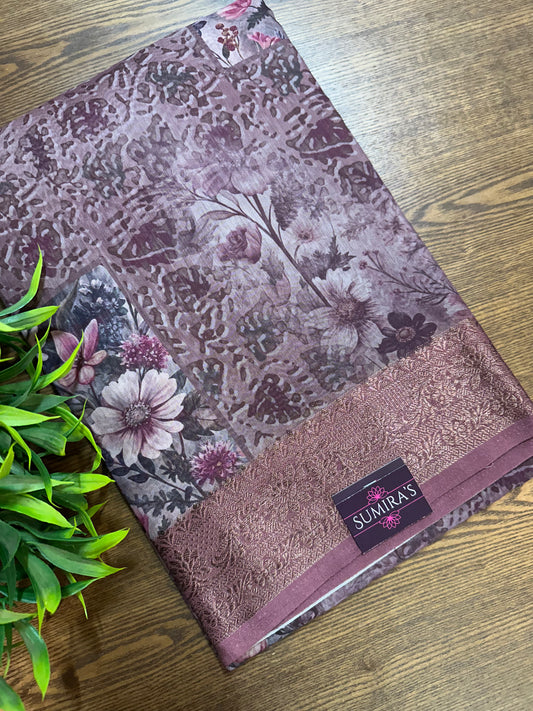 Light Purple Soft Cotton Silk Saree