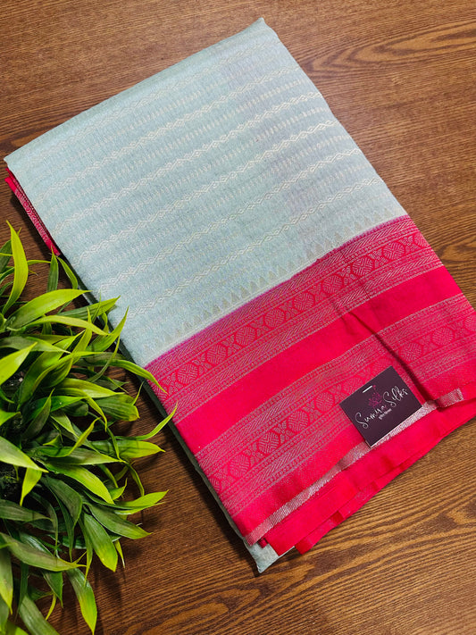 Pastel Blue Soft Silk Saree