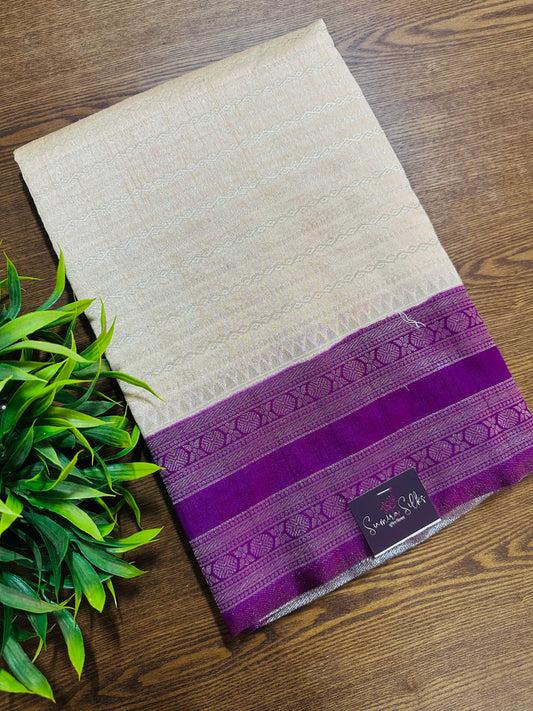 Cream Soft Silk Saree