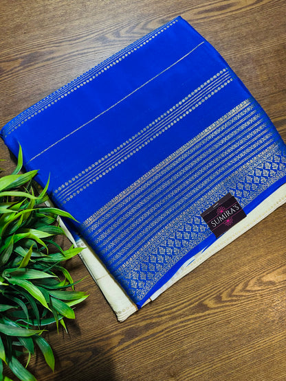 Royal Blue Premium Mysore Crepe Silk Saree