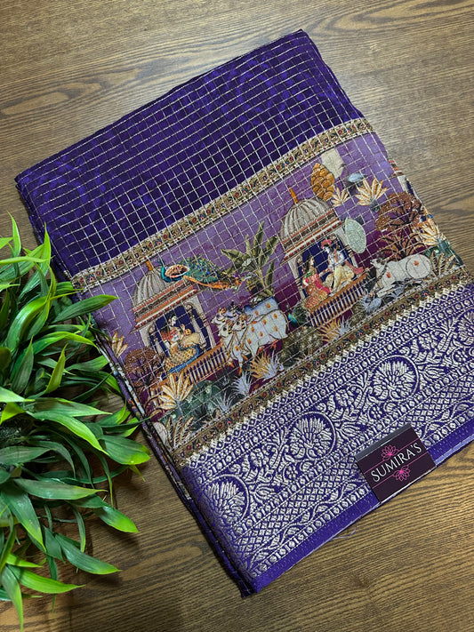 Purple Pure Viscose Saree