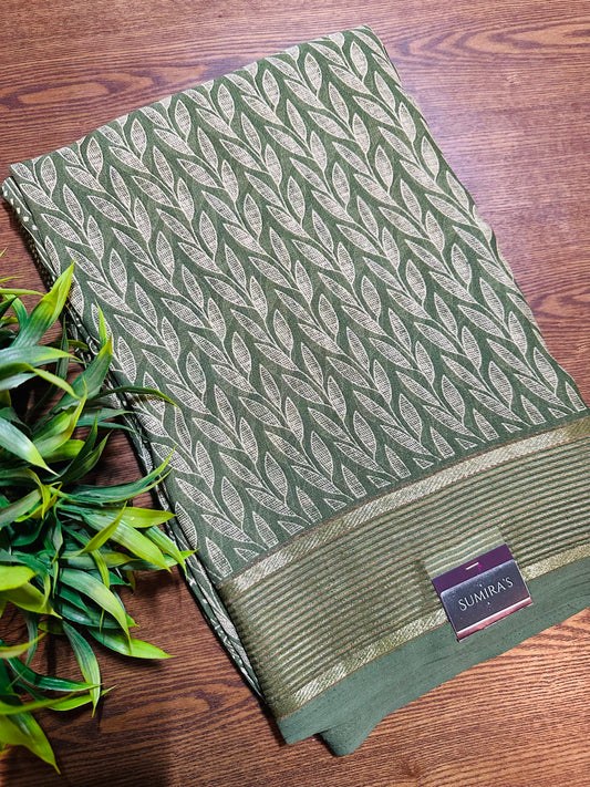 Green Soft Georgette Saree