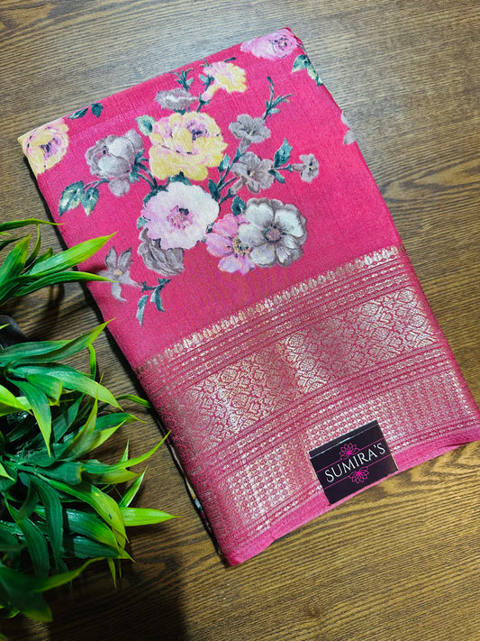 Magenta Pink Madurai Silk Saree