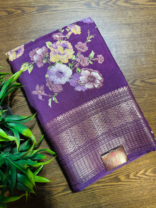 Magenta Purple Madurai Silk Saree
