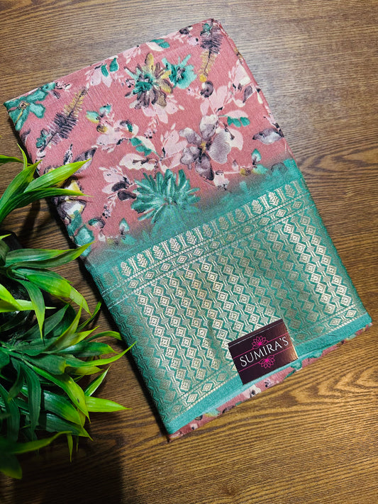 Powder Pink Madurai Silk Saree