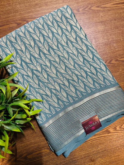 Blue Soft Georgette  Saree