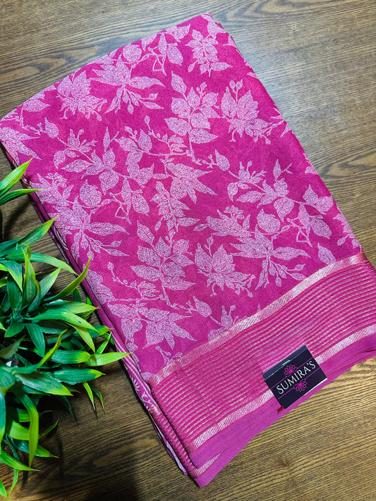 Pink Soft Georgette Saree