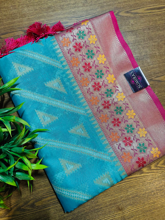 Blue Soft Kosa Silk Saree