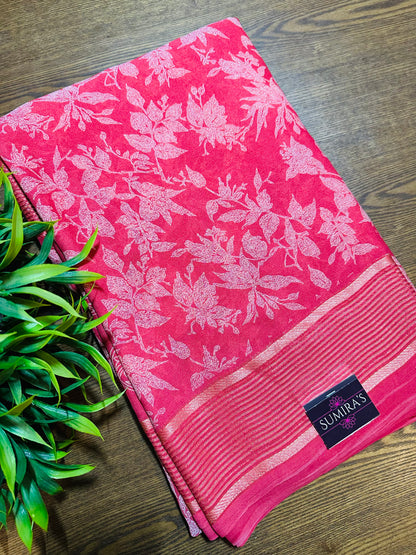 Peach Soft Georgette Saree