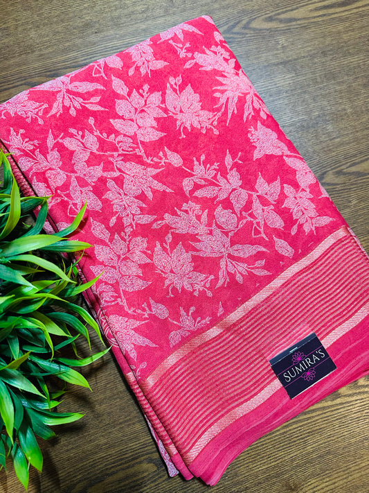 Peach Soft Georgette Saree
