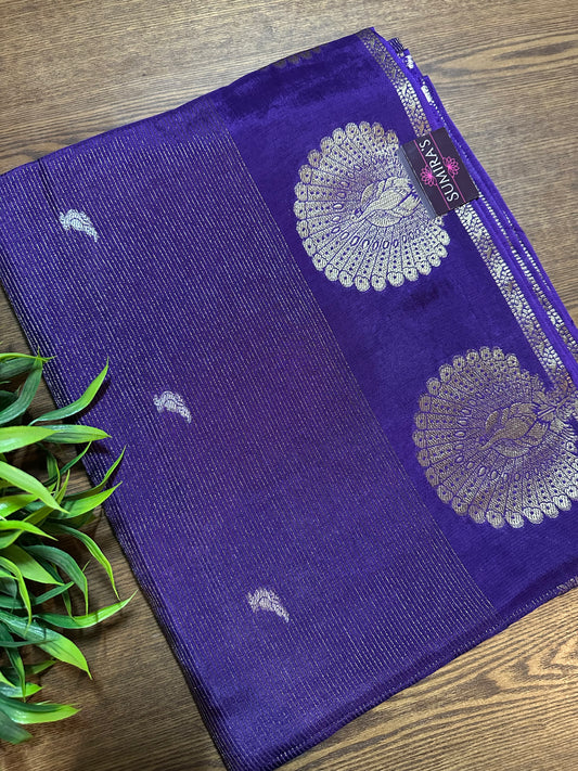Purple Premium Muslin Silk Saree