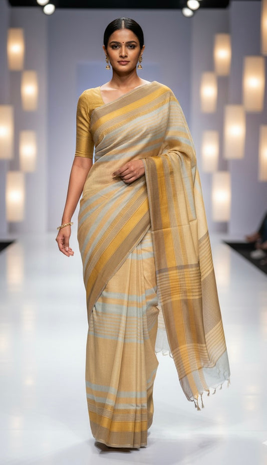 Chandan Pure Mangalagiri Organic Cotton Saree