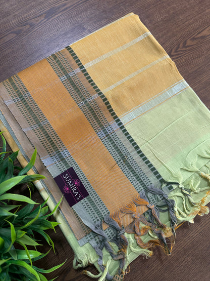 Pastel Green Pure Mangalagiri Organic Cotton Saree