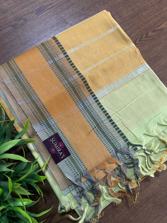 Pastel Green Pure Mangalagiri Organic Cotton Saree