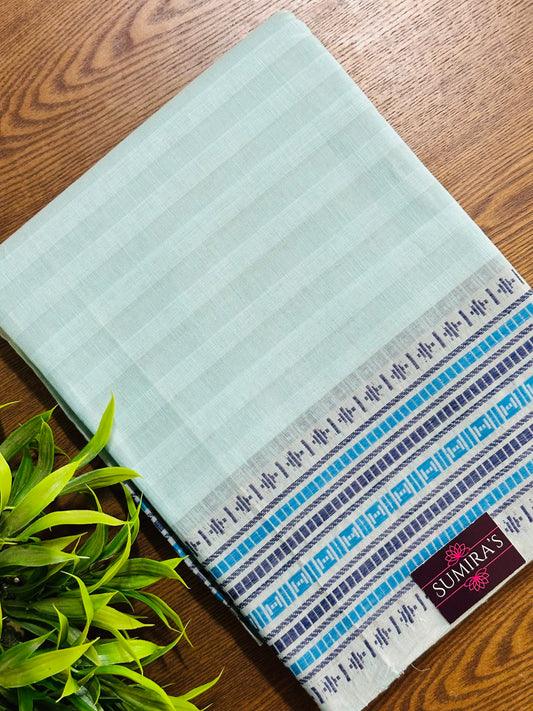 Pastel Blue Pure Mangalagiri Organic Cotton Saree