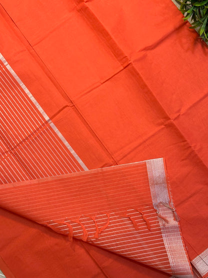 Peach Pure Mangalagiri Organic Cotton Saree