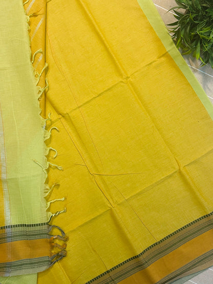 Pastel Green Pure Mangalagiri Organic Cotton Saree