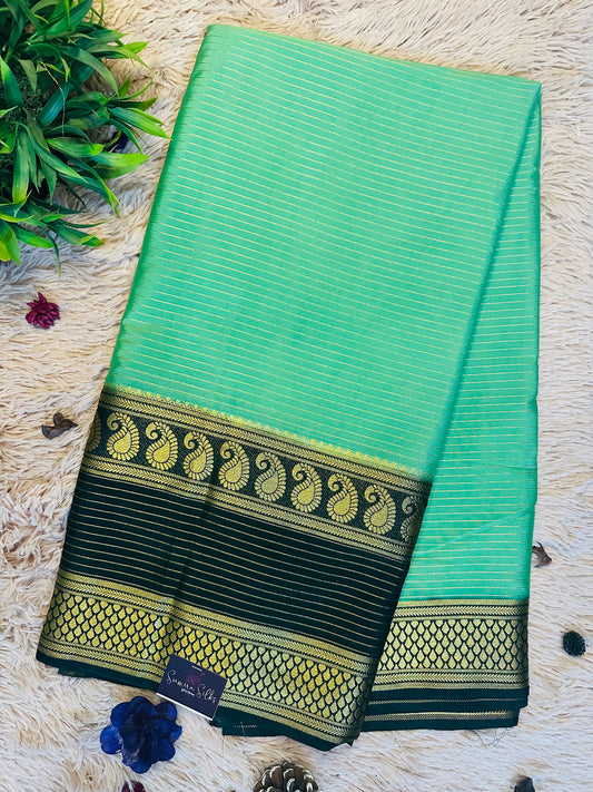 Pista Green Premium KSIC Mysore Crepe Silk Saree