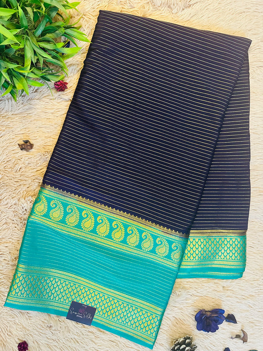 Deep Purple Premium KSIC Mysore Crepe Silk Saree