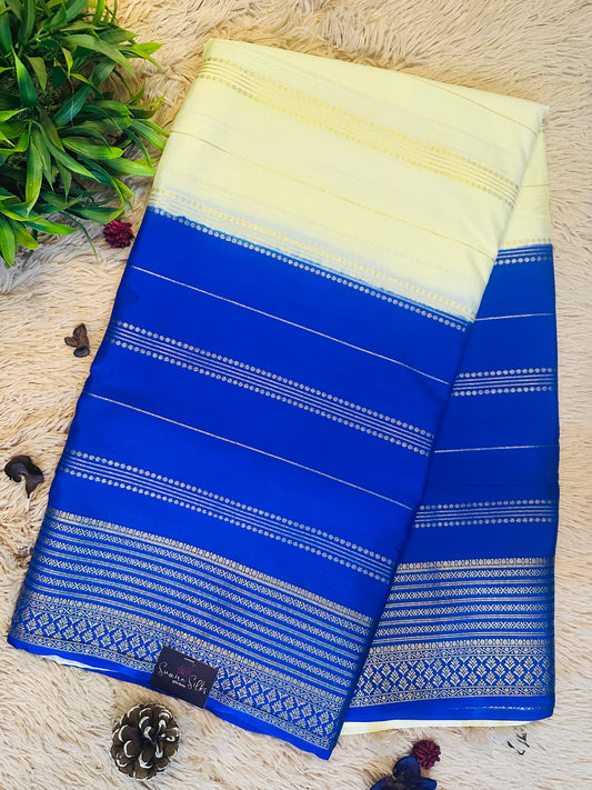 Royal Blue Premium KSIC Mysore Crepe Silk Saree
