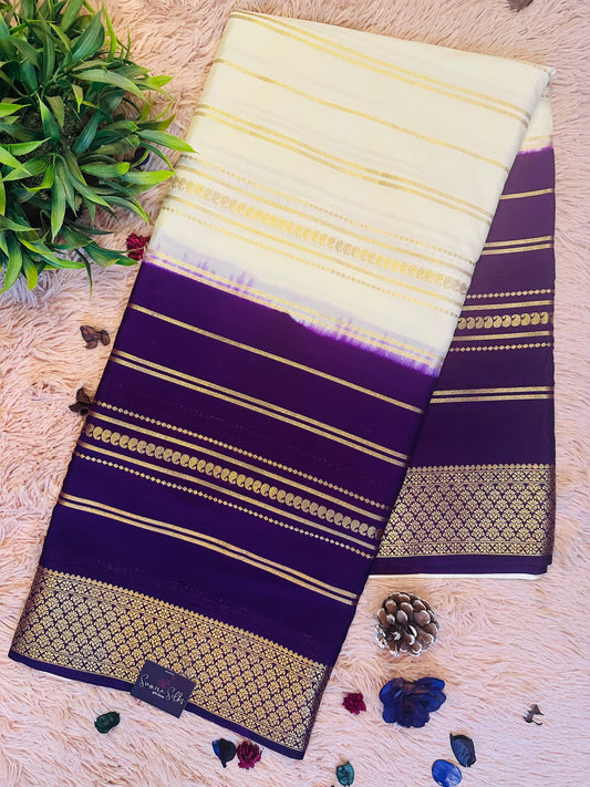 Purple Premium KSIC Mysore Crepe Silk Saree