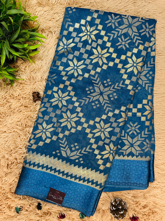 Ink Blue Brasso Saree