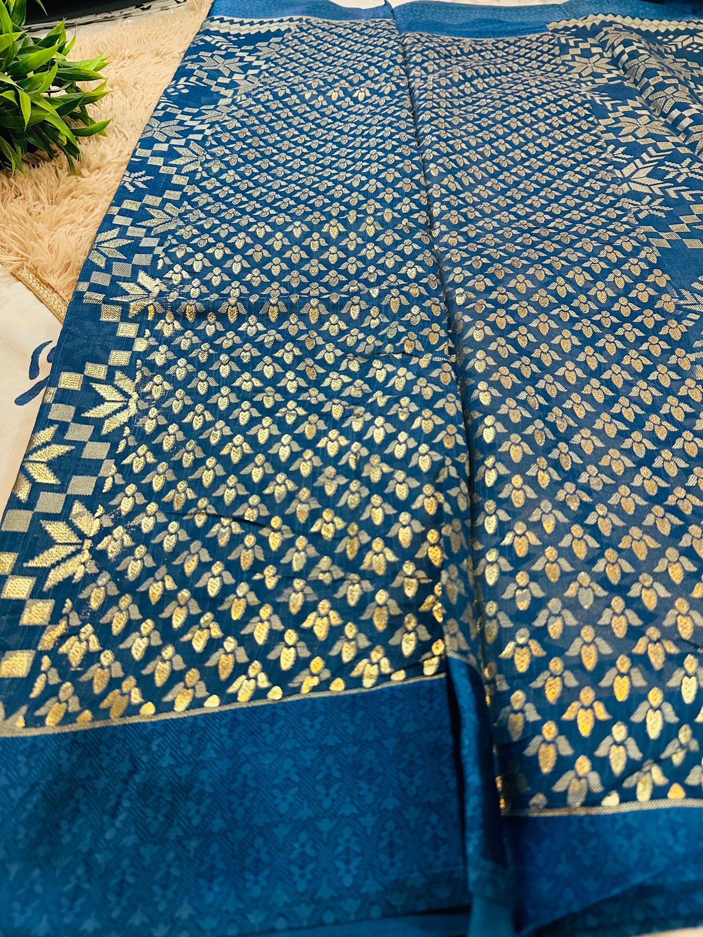 Ink Blue Brasso Saree