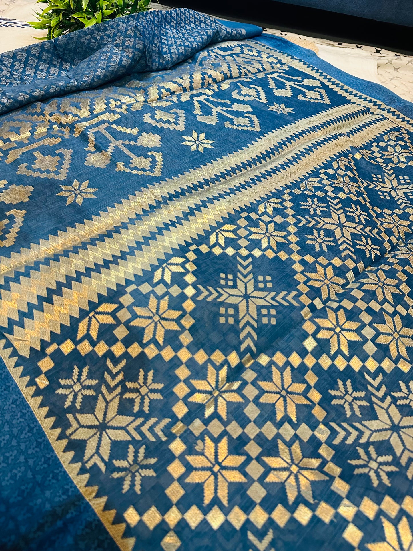 Ink Blue Brasso Saree