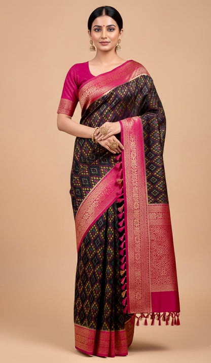 Black Patola Silk Saree