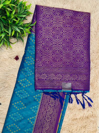 Blue Patola Silk Saree