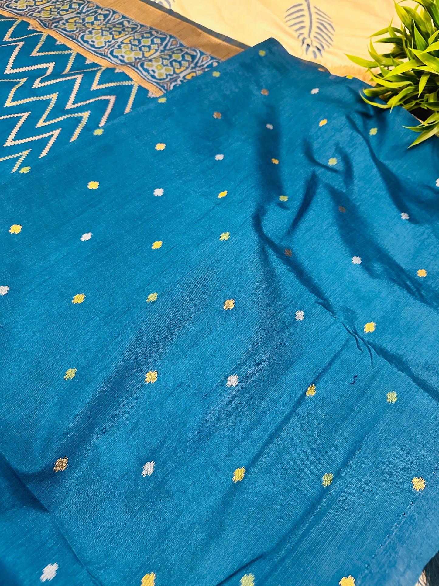 Blue Patola Tussar Silk Saree