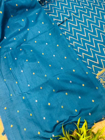 Blue Patola Tussar Silk Saree