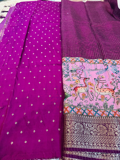 Pink Pure Viscose Saree