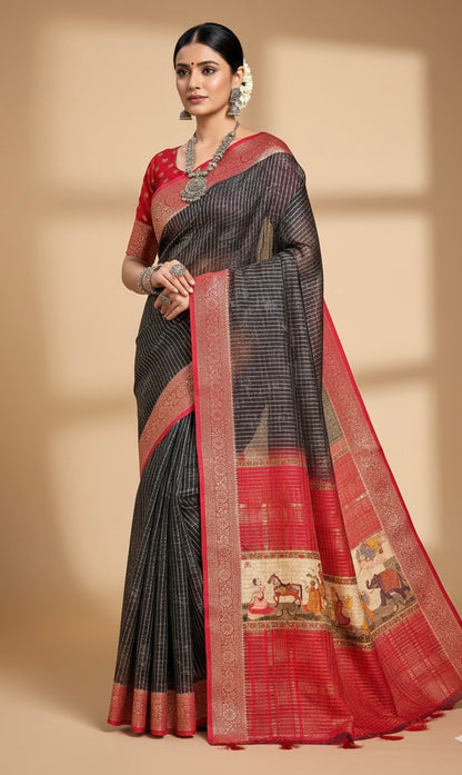 Black Pure Viscose Saree