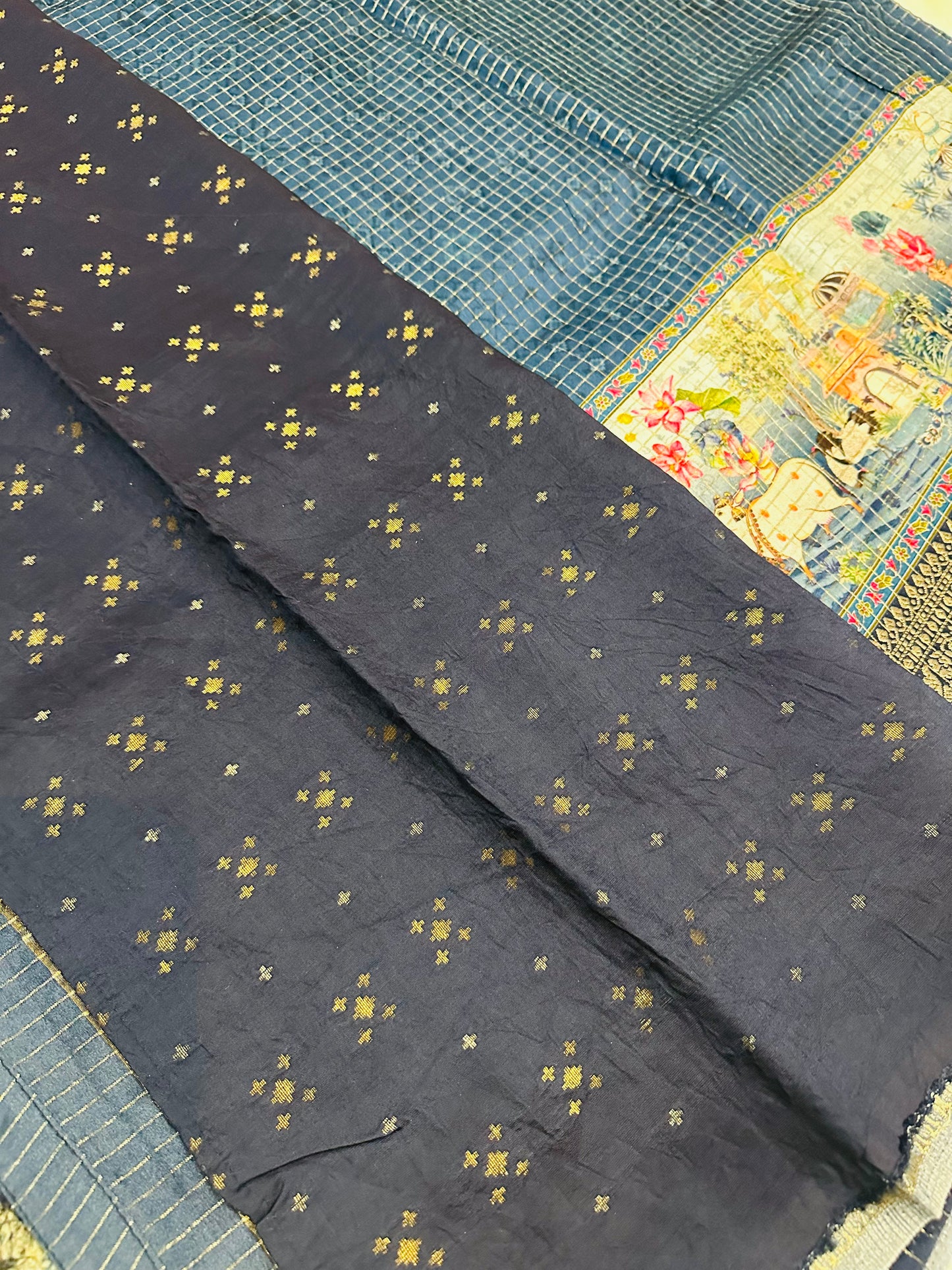 Light Navy Blue Pure Viscose Saree