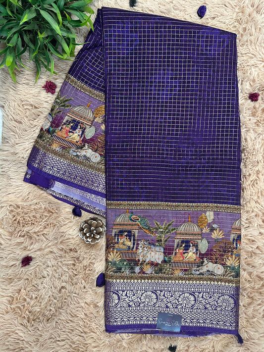 Purple Pure Viscose Saree