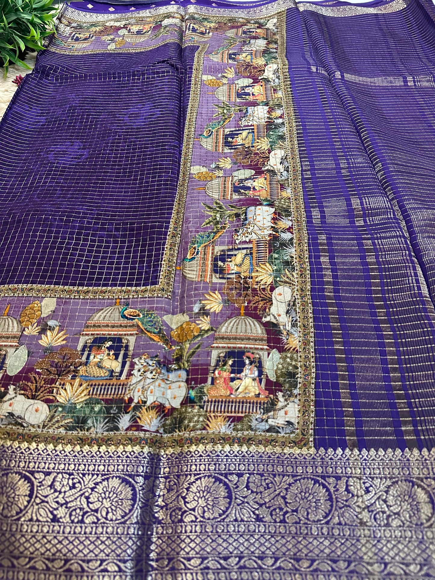 Purple Pure Viscose Saree