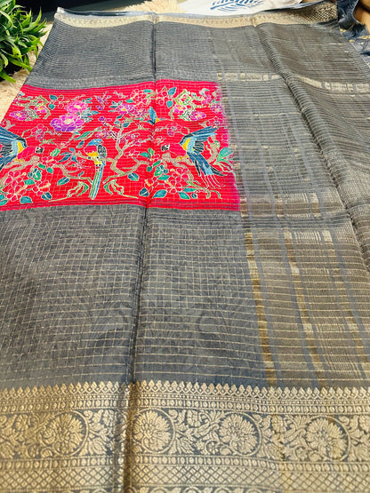Grey Pure Viscose Saree