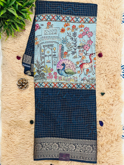 Blue Pure Viscose Saree
